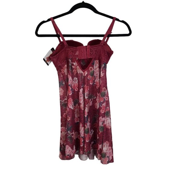 NEW French Affair Floral Sexy Babydoll‎ Lingerie Padded Cups Size Medium $42 - Picture 3 of 5